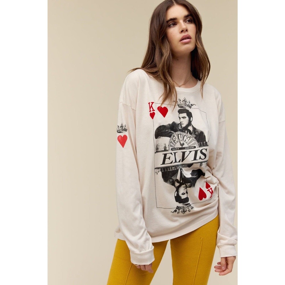 Daydreamer Sun Records x Elvis King of Hearts Long Sleeve Tee Size XS $95